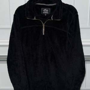 Grizzly Sherpa Men's Black Fleece Quarter-Zip Pullover (S)